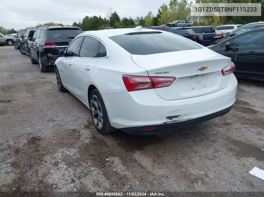 2022 Chevrolet Malibu Fwd Lt VIN: 1G1ZD5ST8NF115233 Lot: 40655882