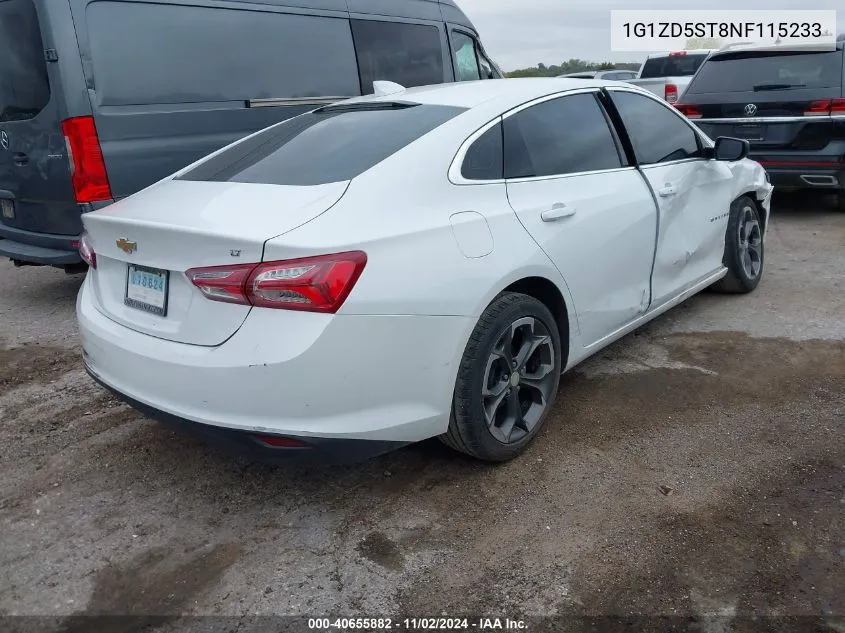 2022 Chevrolet Malibu Fwd Lt VIN: 1G1ZD5ST8NF115233 Lot: 40655882