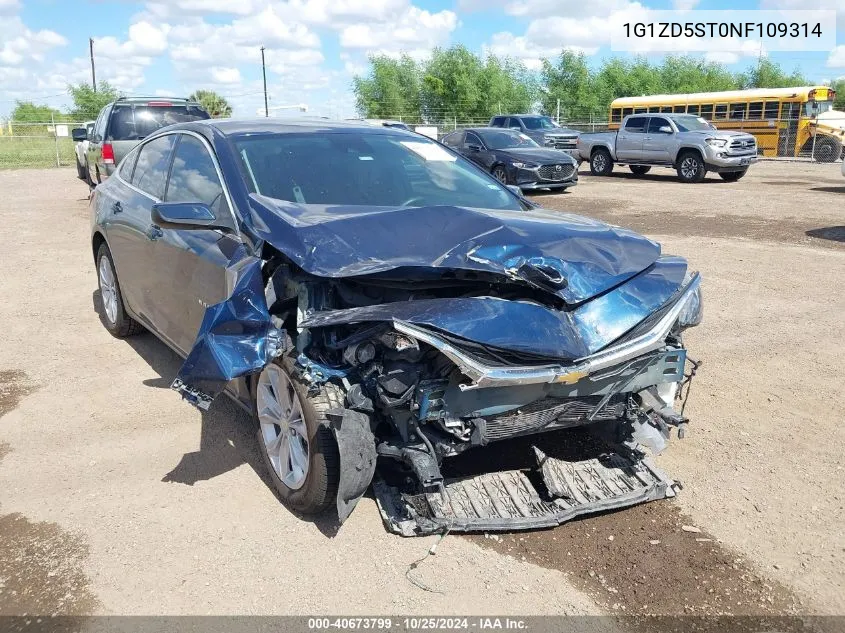 2022 Chevrolet Malibu Fwd Lt VIN: 1G1ZD5ST0NF109314 Lot: 40673799