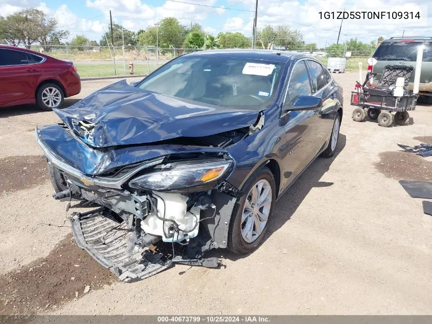 2022 Chevrolet Malibu Fwd Lt VIN: 1G1ZD5ST0NF109314 Lot: 40673799