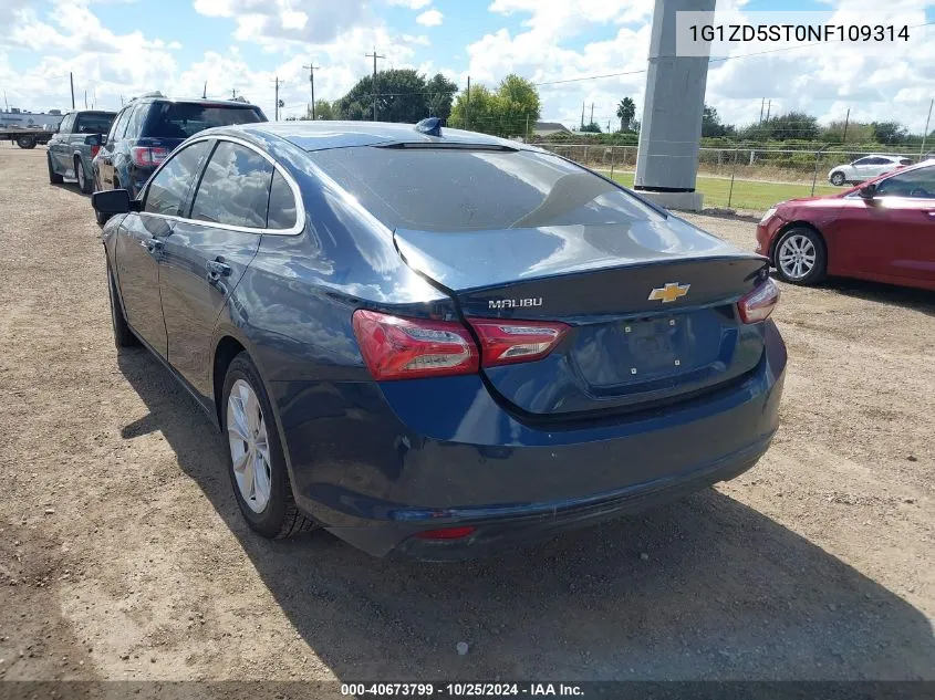 2022 Chevrolet Malibu Fwd Lt VIN: 1G1ZD5ST0NF109314 Lot: 40673799