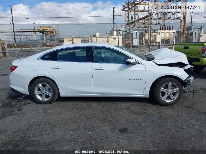 2022 Chevrolet Malibu Fwd Lt VIN: 1G1ZD5ST2NF147241 Lot: 40679543