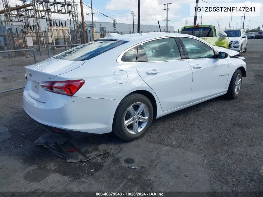 2022 Chevrolet Malibu Fwd Lt VIN: 1G1ZD5ST2NF147241 Lot: 40679543