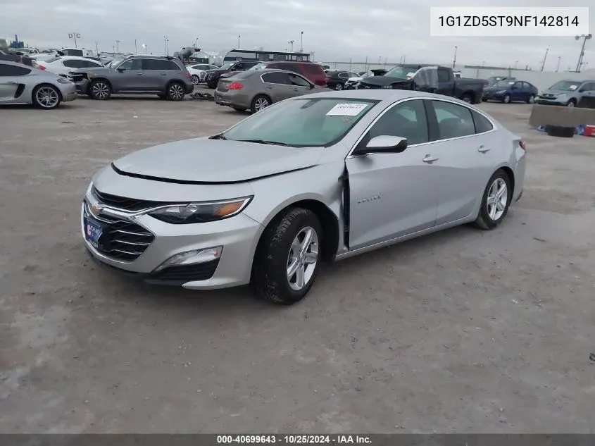 2022 Chevrolet Malibu Lt VIN: 1G1ZD5ST9NF142814 Lot: 40699643