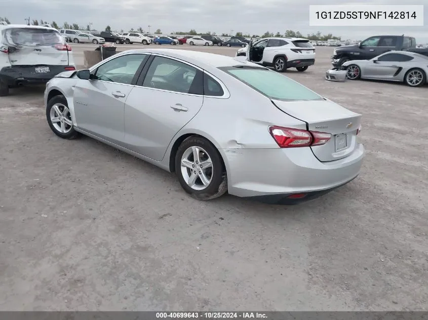 2022 Chevrolet Malibu Lt VIN: 1G1ZD5ST9NF142814 Lot: 40699643