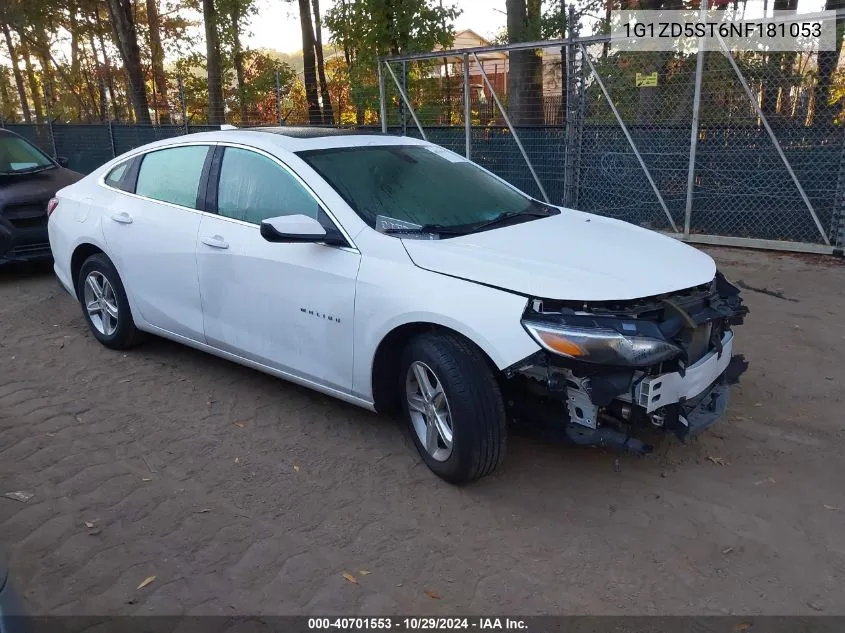 2022 Chevrolet Malibu Fwd Lt VIN: 1G1ZD5ST6NF181053 Lot: 40701553