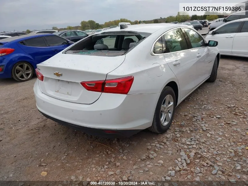 2022 Chevrolet Malibu Ls VIN: 1G1ZC5ST7NF159386 Lot: 40720030