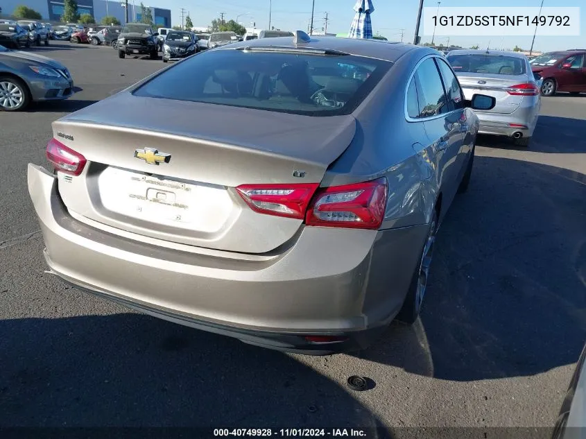 2022 Chevrolet Malibu Fwd Lt VIN: 1G1ZD5ST5NF149792 Lot: 40749928