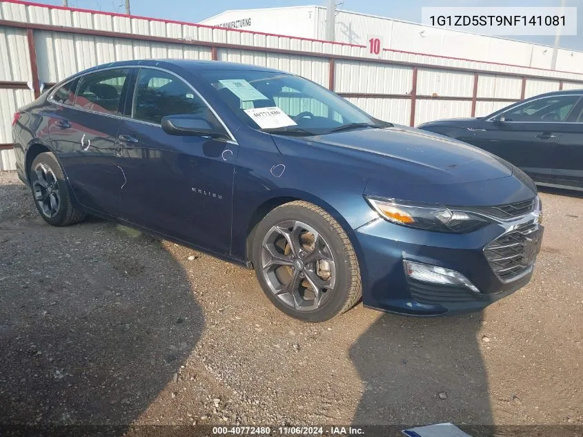 2022 Chevrolet Malibu Fwd Lt VIN: 1G1ZD5ST9NF141081 Lot: 40772480