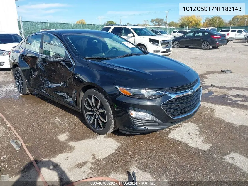 2022 Chevrolet Malibu Fwd Rs VIN: 1G1ZG5ST7NF183143 Lot: 40788202