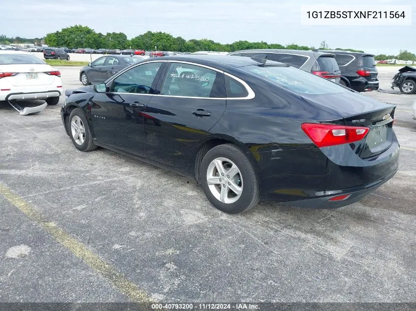 2022 Chevrolet Malibu Fwd Ls VIN: 1G1ZB5STXNF211564 Lot: 40793200