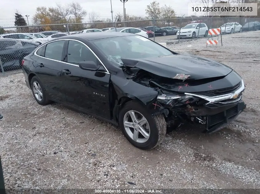 2022 Chevrolet Malibu Fwd Ls VIN: 1G1ZB5ST6NF214543 Lot: 40804138