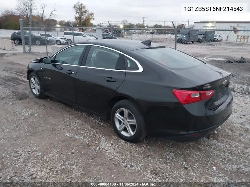 2022 Chevrolet Malibu Fwd Ls VIN: 1G1ZB5ST6NF214543 Lot: 40804138