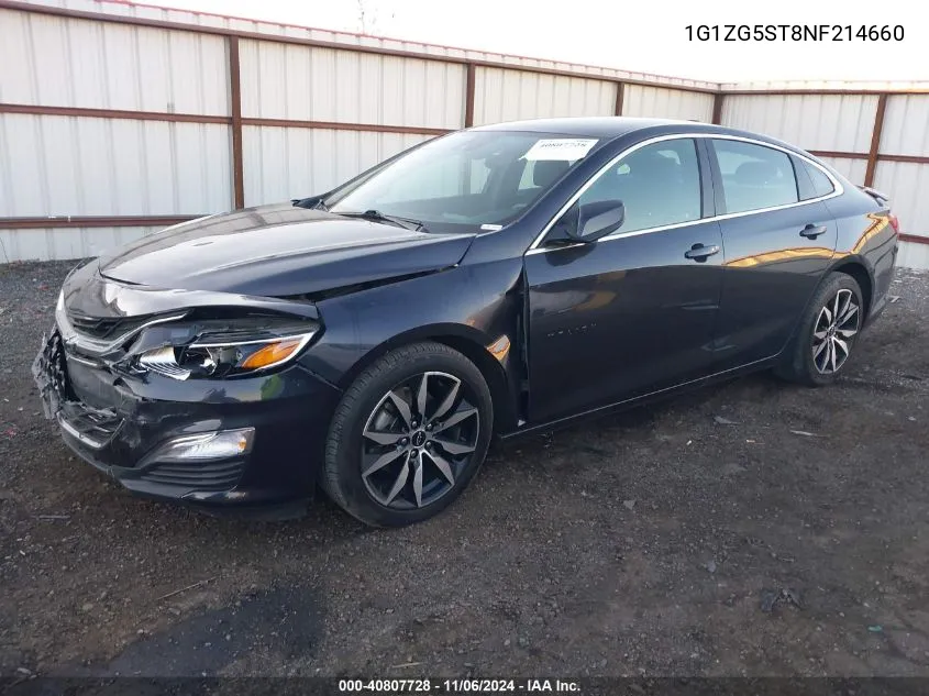 2022 Chevrolet Malibu Fwd Rs VIN: 1G1ZG5ST8NF214660 Lot: 40807728