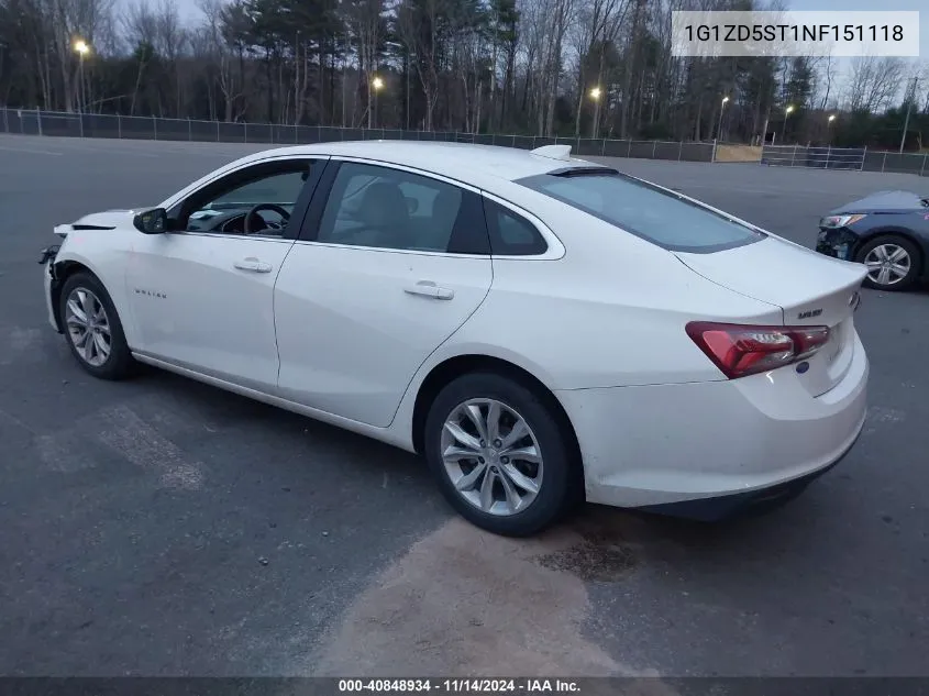 2022 Chevrolet Malibu Fwd Lt VIN: 1G1ZD5ST1NF151118 Lot: 40848934