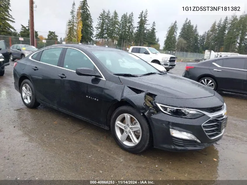 2022 Chevrolet Malibu Fwd Lt VIN: 1G1ZD5ST3NF181382 Lot: 40868253