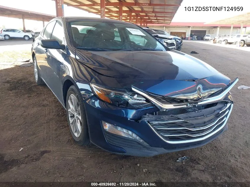 2022 Chevrolet Malibu Fwd Lt VIN: 1G1ZD5ST0NF124959 Lot: 40926692