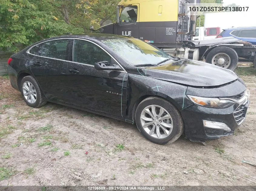 2023 Chevrolet Malibu Lt VIN: 1G1ZD5ST3PF138017 Lot: 12106589