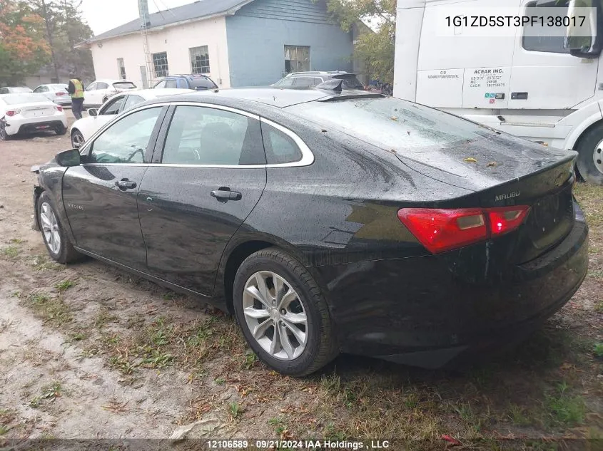 2023 Chevrolet Malibu Lt VIN: 1G1ZD5ST3PF138017 Lot: 12106589