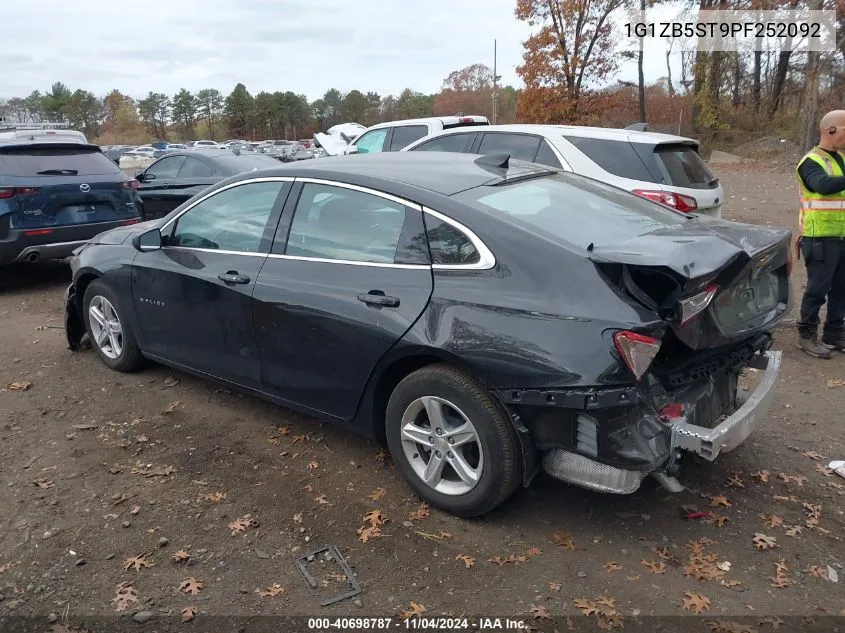 2023 Chevrolet Malibu Fwd Ls VIN: 1G1ZB5ST9PF252092 Lot: 40698787