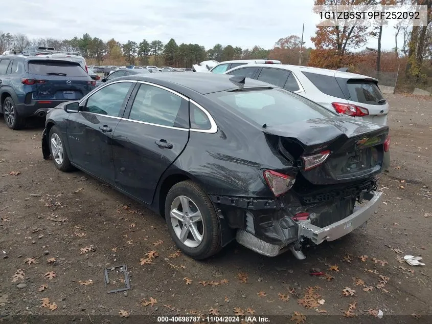 2023 Chevrolet Malibu Fwd Ls VIN: 1G1ZB5ST9PF252092 Lot: 40698787