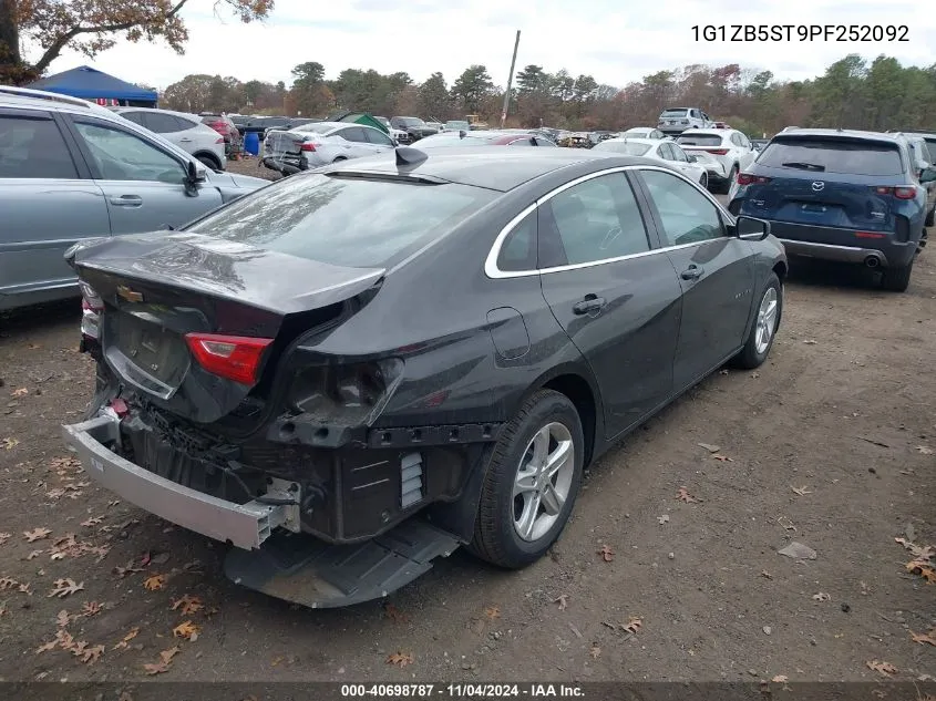 2023 Chevrolet Malibu Fwd Ls VIN: 1G1ZB5ST9PF252092 Lot: 40698787