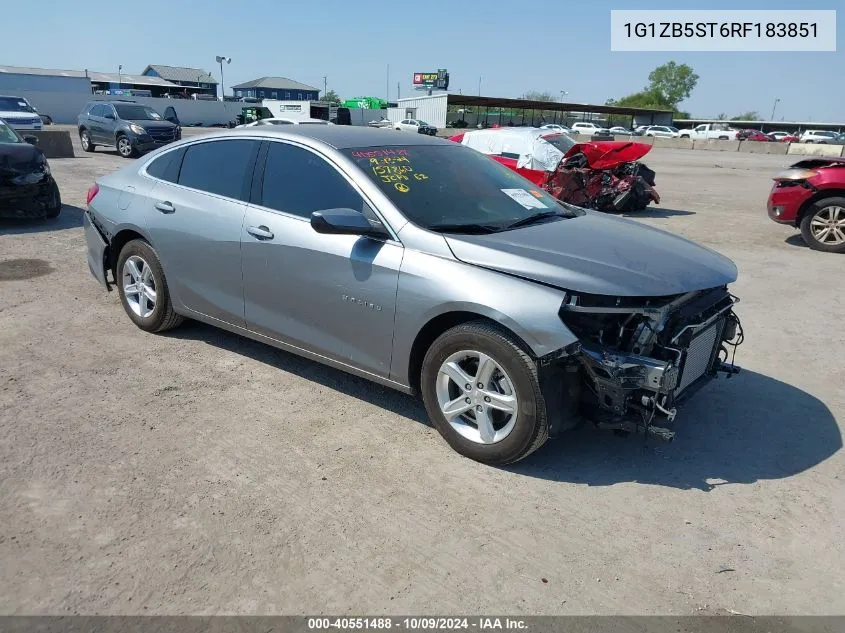 2024 Chevrolet Malibu Fwd Ls VIN: 1G1ZB5ST6RF183851 Lot: 40551488