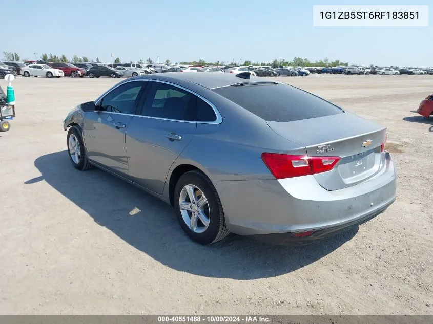 2024 Chevrolet Malibu Fwd Ls VIN: 1G1ZB5ST6RF183851 Lot: 40551488