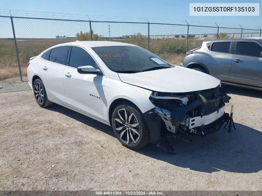 2024 Chevrolet Malibu Fwd Rs VIN: 1G1ZG5ST0RF135103 Lot: 40611284