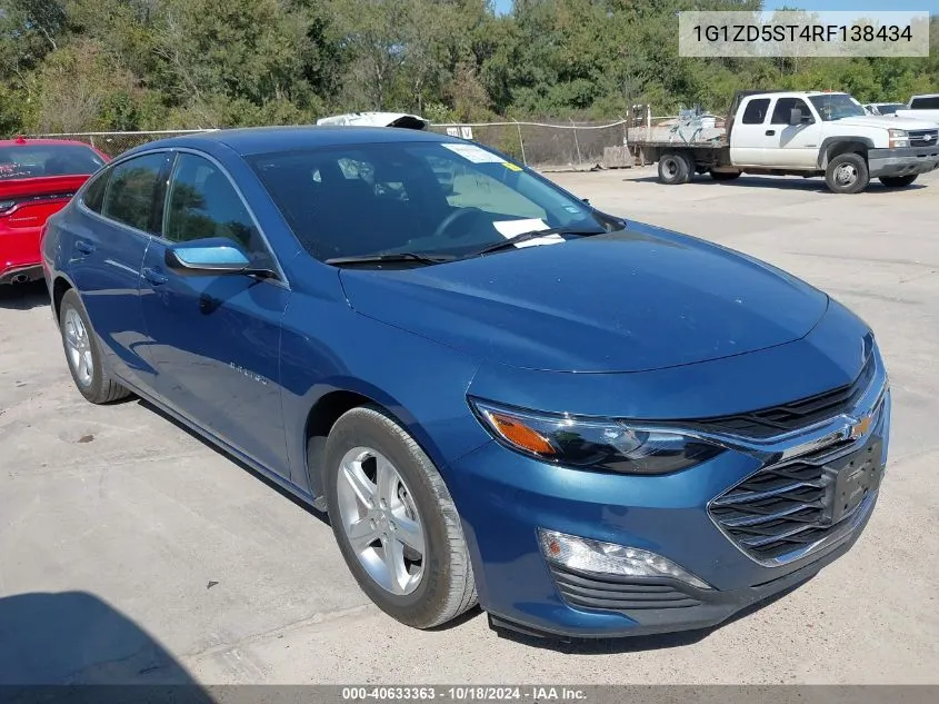 2024 Chevrolet Malibu Fwd 1Lt VIN: 1G1ZD5ST4RF138434 Lot: 40633363