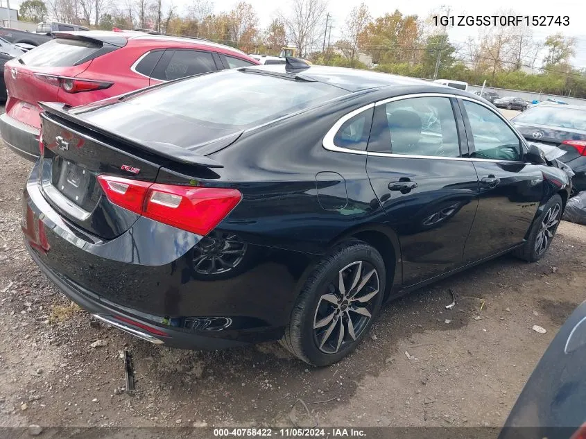 2024 Chevrolet Malibu Fwd Rs VIN: 1G1ZG5ST0RF152743 Lot: 40758422