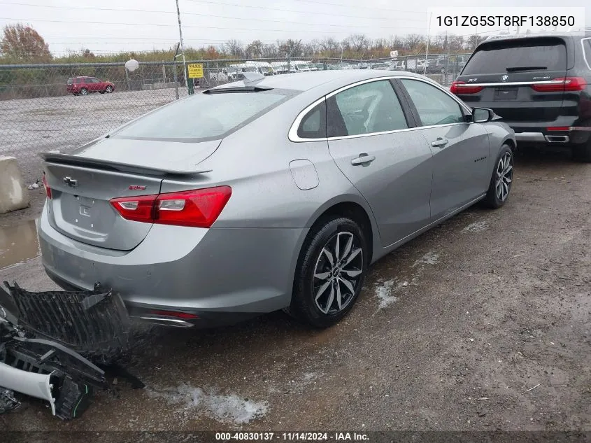 2024 Chevrolet Malibu Fwd Rs VIN: 1G1ZG5ST8RF138850 Lot: 40830137