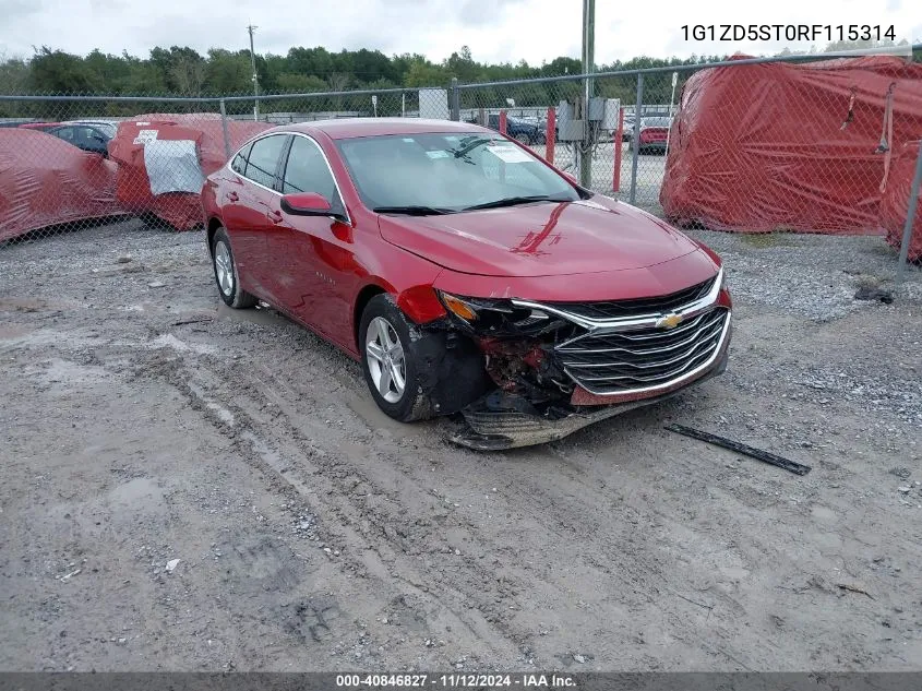 2024 Chevrolet Malibu Fwd 1Lt VIN: 1G1ZD5ST0RF115314 Lot: 40846827