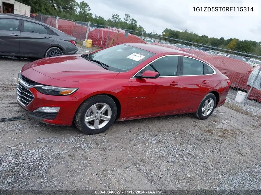 2024 Chevrolet Malibu Fwd 1Lt VIN: 1G1ZD5ST0RF115314 Lot: 40846827