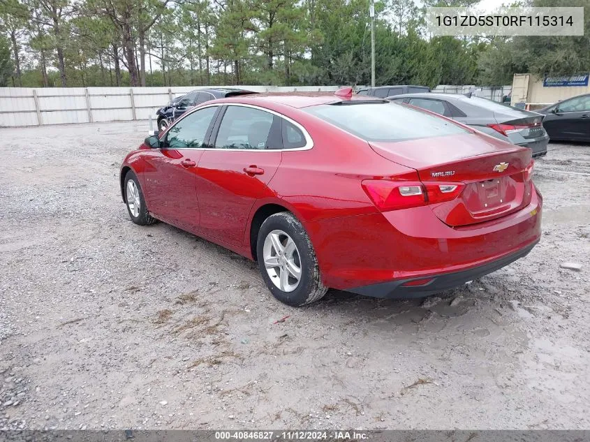 2024 Chevrolet Malibu Fwd 1Lt VIN: 1G1ZD5ST0RF115314 Lot: 40846827