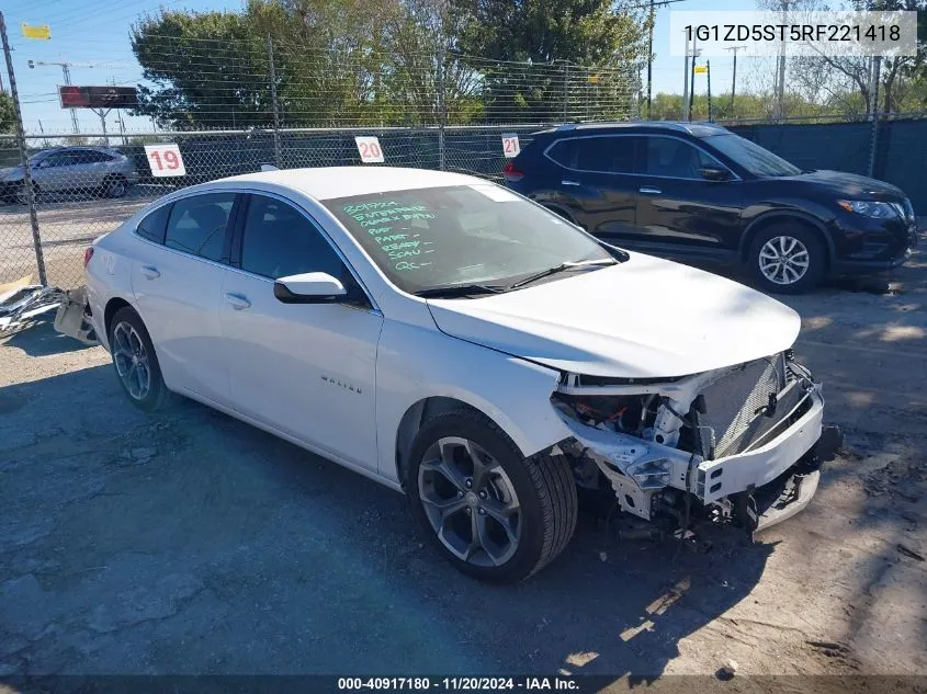 2024 Chevrolet Malibu Fwd 1Lt VIN: 1G1ZD5ST5RF221418 Lot: 40917180