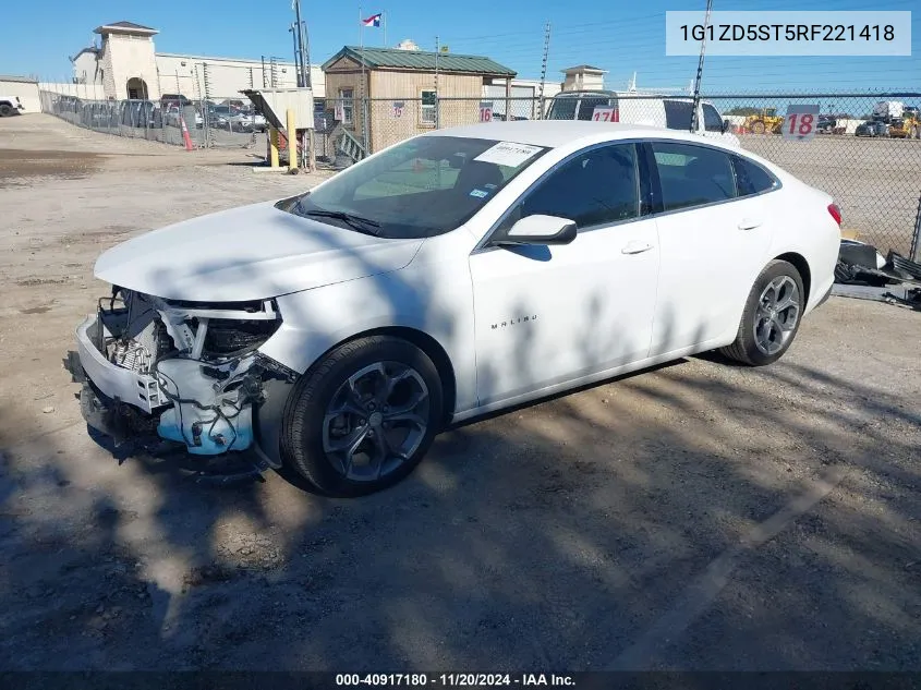 2024 Chevrolet Malibu Fwd 1Lt VIN: 1G1ZD5ST5RF221418 Lot: 40917180