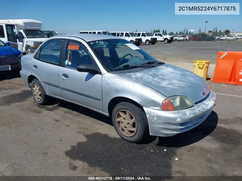 2000 Chevrolet Metro Lsi VIN: 2C1MR5224Y6717875 Lot: 40312716