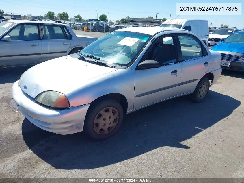 2000 Chevrolet Metro Lsi VIN: 2C1MR5224Y6717875 Lot: 40312716