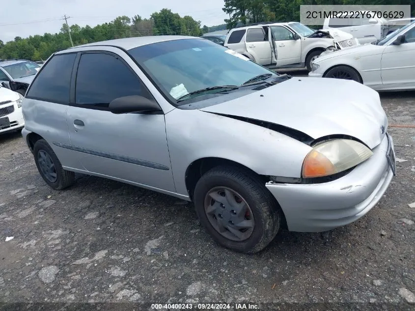 2000 Chevrolet Metro Lsi VIN: 2C1MR2222Y6706629 Lot: 40400243