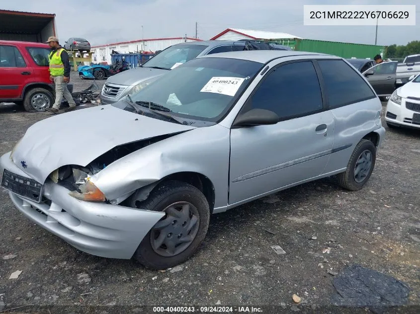 2000 Chevrolet Metro Lsi VIN: 2C1MR2222Y6706629 Lot: 40400243