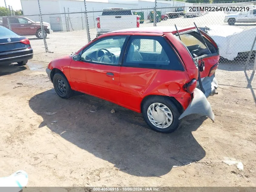 2000 Chevrolet Metro VIN: 2C1MR2264Y6700219 Lot: 40536915