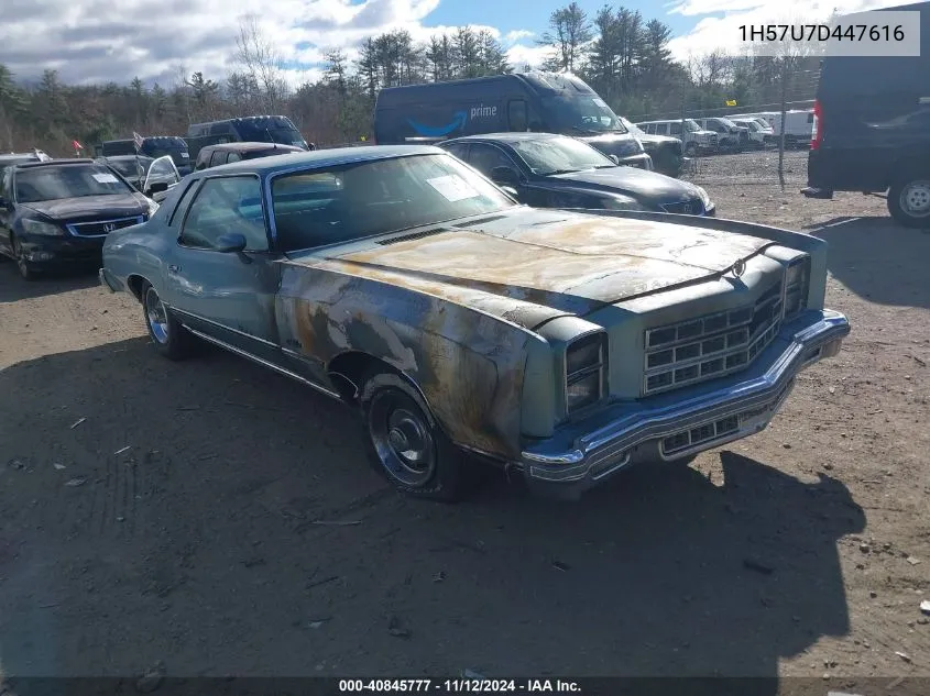 1977 Chevrolet Monte Carlo VIN: 1H57U7D447616 Lot: 40845777