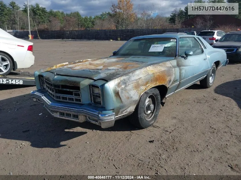 1977 Chevrolet Monte Carlo VIN: 1H57U7D447616 Lot: 40845777