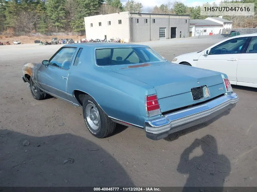 1977 Chevrolet Monte Carlo VIN: 1H57U7D447616 Lot: 40845777