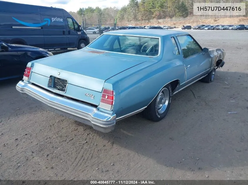 1977 Chevrolet Monte Carlo VIN: 1H57U7D447616 Lot: 40845777