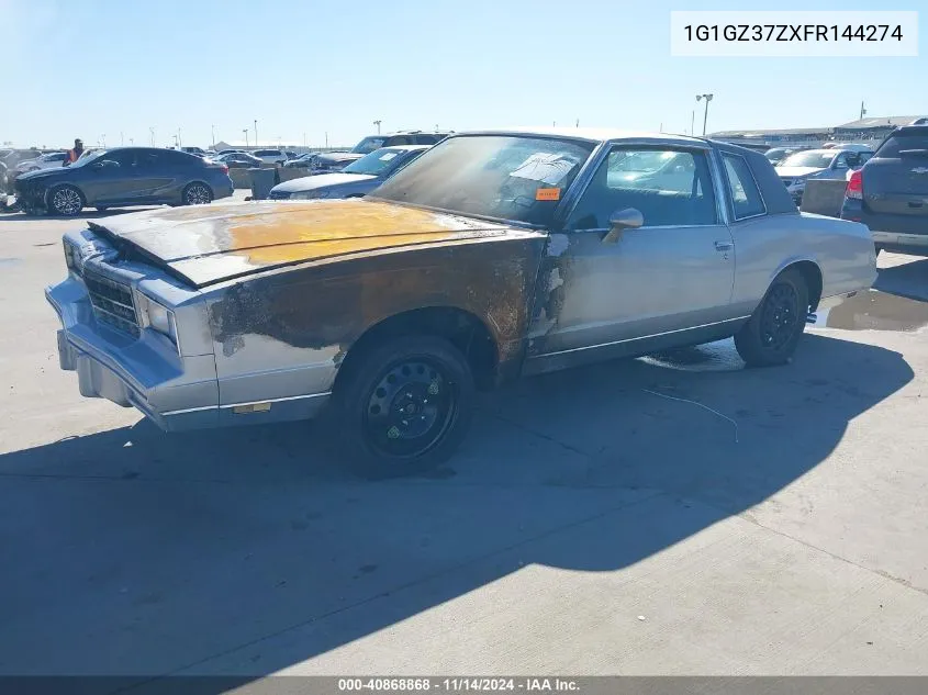 1985 Chevrolet Monte Carlo VIN: 1G1GZ37ZXFR144274 Lot: 40868868