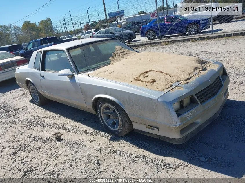 1987 Chevrolet Monte Carlo VIN: 1G1GZ11G9HP155101 Lot: 40583222