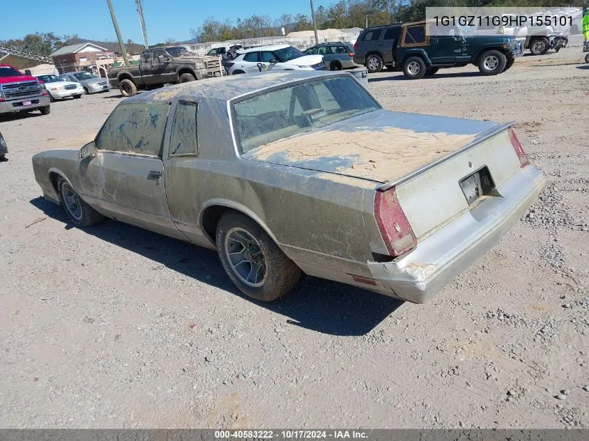 1987 Chevrolet Monte Carlo VIN: 1G1GZ11G9HP155101 Lot: 40583222