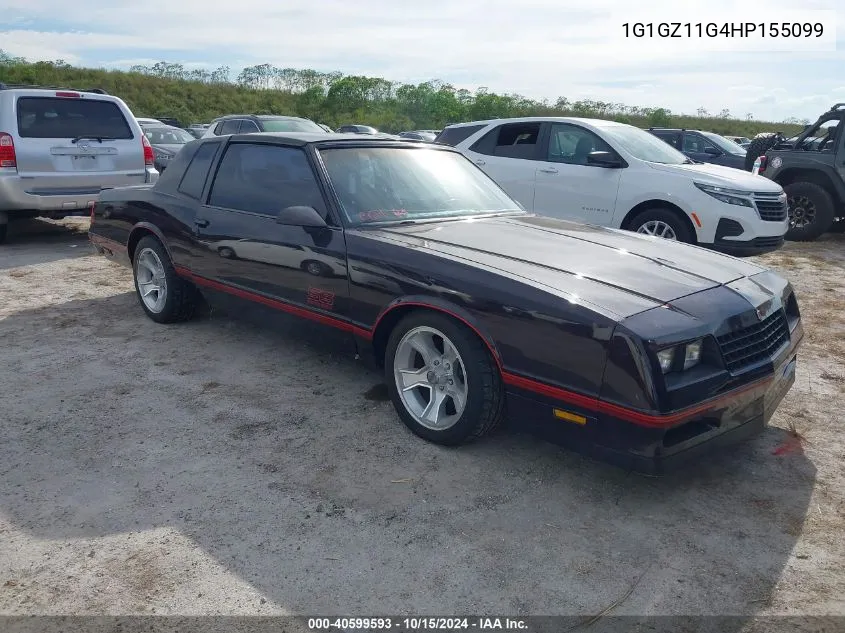 1987 Chevrolet Monte Carlo VIN: 1G1GZ11G4HP155099 Lot: 40599593